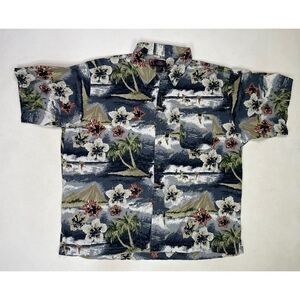 PCH Pacific Coast Highway Hawaiian Shirt Men XL All Over Print Surfing Floral